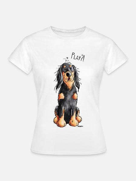 Drôle Gordon Setter dessin animé - Chien - Cadeau - T-shirt Femme - blanc