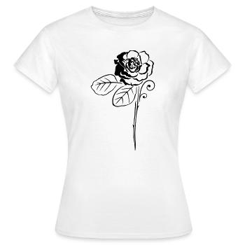 Rose Roses Flower Blossom - Women's T-Shirt - white - Front - AI Model Female 172 dark (172cm)