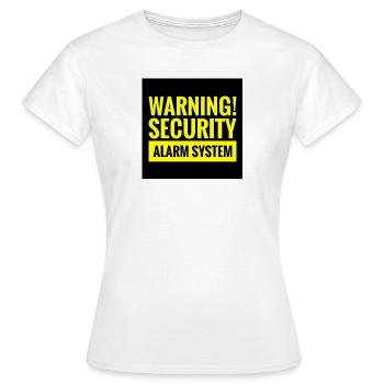 T-shirt d’avis de sécurité dangereux - T-shirt Femme - blanc - Devant - AI Model Female 172 dark (172cm)