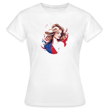 Tee shirt France - T-shirt Femme - blanc - Devant - AI Model Female 172 dark (172cm)