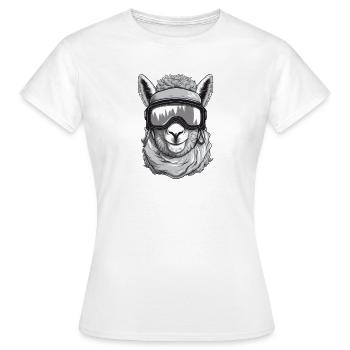 Lama Wintersport - Frauen T-Shirt - Weiß - Vorne - AI Model Female 172 dark (172cm)