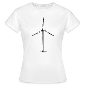Windrad Illustration - Frauen T-Shirt - Weiß - Vorne - AI Model Female 172 dark (172cm)