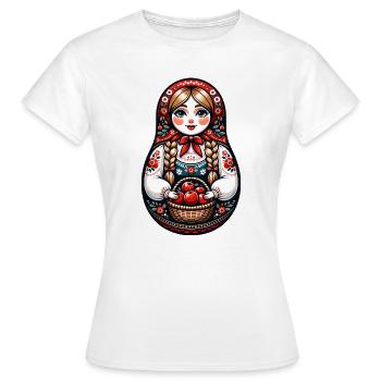 Matriochka en russe Matriochka Poupée Russe - T-shirt Femme - blanc - Devant - AI Model Female 172 dark (172cm)