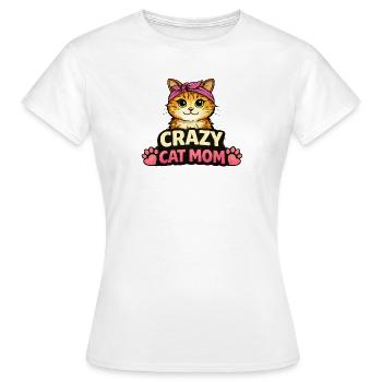 Maman Chat Folle - T-shirt Femme - blanc - Devant - AI Model Female 172 dark (172cm)