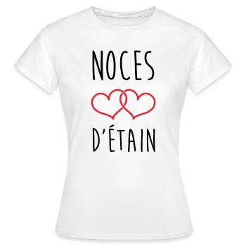Zinnhochzeit 10 Jahre Hochzeit - Frauen T-Shirt - Weiß - Vorne - AI Model Female 172 dark (172cm)