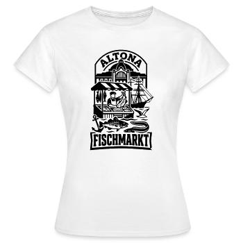 Fischmarkt Hamburg Altona - Frauen T-Shirt - Weiß - Vorne - AI Model Female 172 dark (172cm)