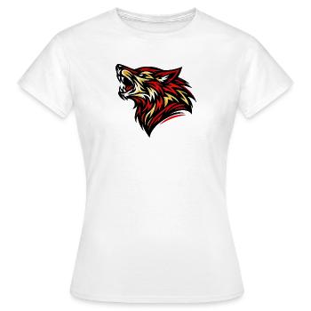 Stammestiger in Flammen - Frauen T-Shirt - Weiß - Vorne - AI Model Female 172 dark (172cm)