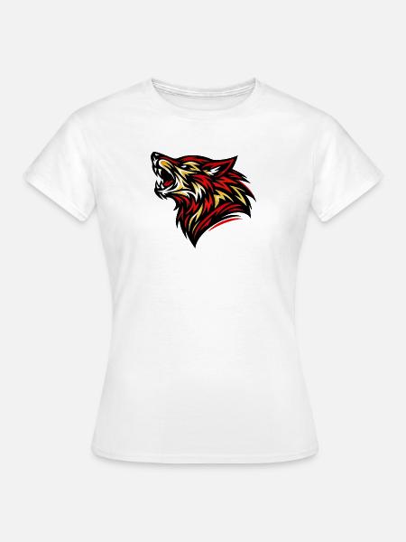 Stammestiger in Flammen - Frauen T-Shirt - Weiß