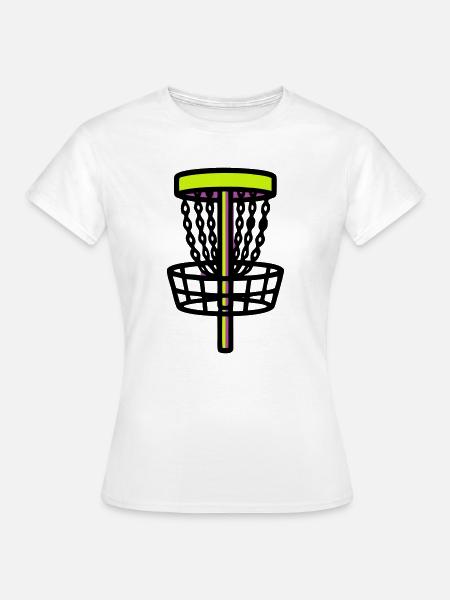 Discgolf Korb Ziel Logo - Frauen T-Shirt - Weiß