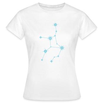 Constellation de l’étoile de la Vierge Signe du zodiaque bleu pastel - T-shirt Femme - blanc - Devant - AI Model Female 172 dark (172cm)
