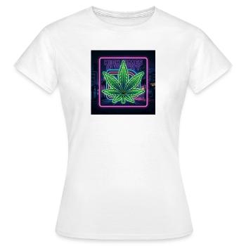 Neon CANNABIS Nights - Women's T-Shirt - white - Front - AI Model Female 172 dark (172cm)