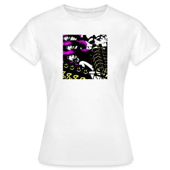 Collage kaléidoscopique néon - T-shirt Femme - blanc - Devant - AI Model Female 172 dark (172cm)