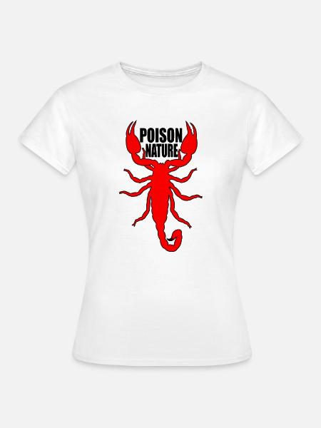 Roter Skorpion auf schwarzem Hintergrund - Frauen T-Shirt - Weiß