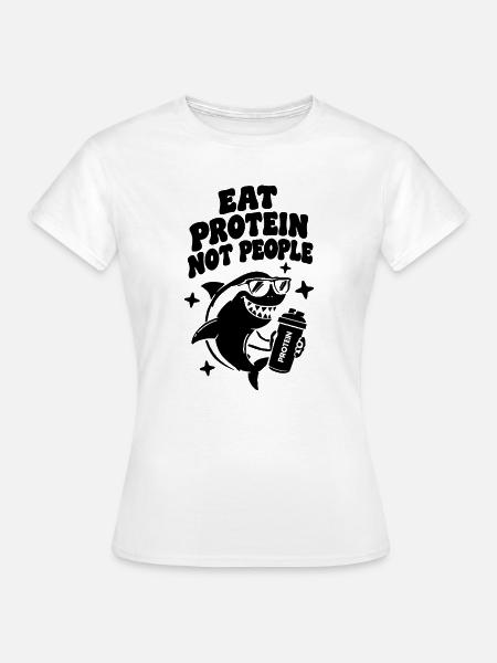 Shark Gym Tshirt Funny - Frauen T-Shirt - Weiß
