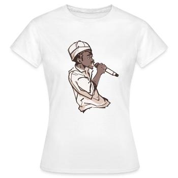 Rappeur tenant un micro - T-shirt Femme - blanc - Devant - AI Model Female 172 dark (172cm)