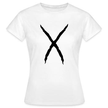 X Shape Letter Cool Scratch Wound Flesh Wound - Women's T-Shirt - white - Front - AI Model Female 172 dark (172cm)