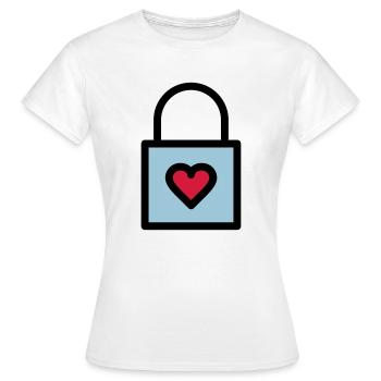Cadenas, serrure d'amour - T-shirt Femme - blanc - Devant - AI Model Female 172 dark (172cm)