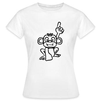 affe lustig zeigefinger - Frauen T-Shirt - Weiß - Vorne - AI Model Female 172 dark (172cm)