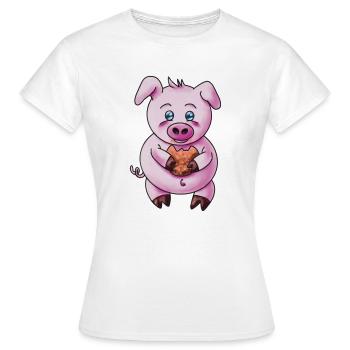 Gourmet-Schwein - Frauen T-Shirt - Weiß - Vorne - AI Model Female 172 dark (172cm)