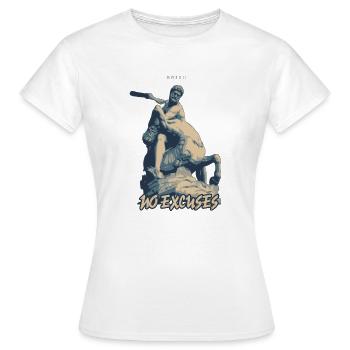 No Excuses Design - Frauen T-Shirt - Weiß - Vorne - AI Model Female 172 dark (172cm)