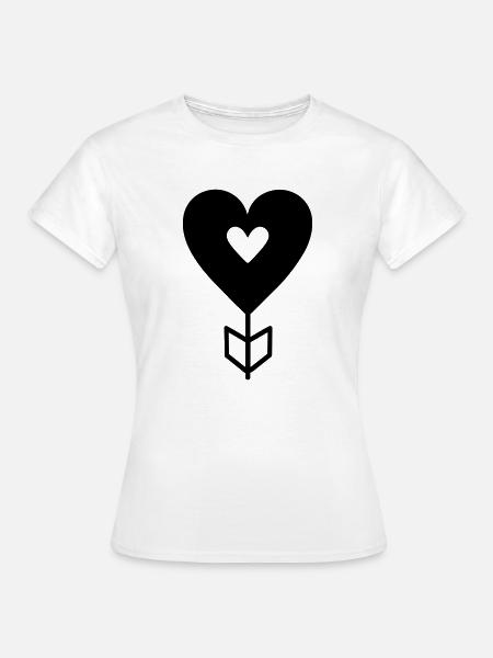 Herz-Pfeil - Frauen T-Shirt - Weiß