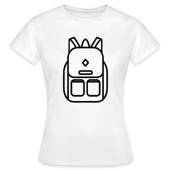 Rucksack - Frauen T-Shirt - Weiß - Vorne - AI Model Female 172 dark (172cm)