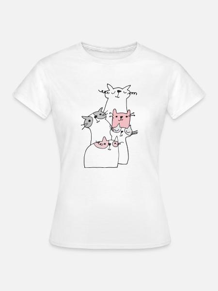 katzen treffen - Frauen T-Shirt - Weiß