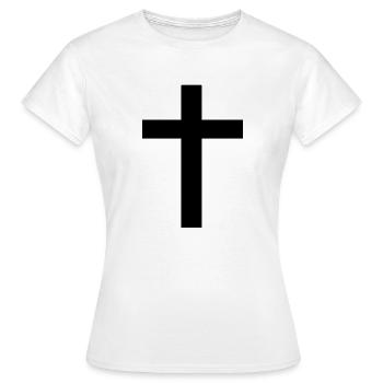Crucifix Croix Jésus-Christ - T-shirt Femme - blanc - Devant - AI Model Female 172 dark (172cm)