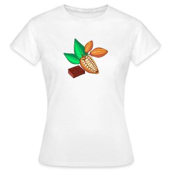 Cacao chocolat cacao fève de cacao - T-shirt Femme - blanc - Devant - AI Model Female 172 dark (172cm)