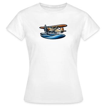 Retro-Seaplane über Wellen - Frauen T-Shirt - Weiß - Vorne - AI Model Female 172 dark (172cm)