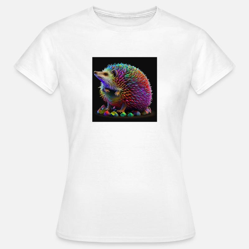 Coloured hedgehog, unique design - Women's T-Shirt - white