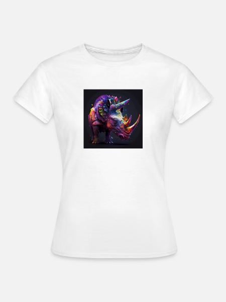 Farbiger Triceratops, einzigartiges Design - Frauen T-Shirt - Weiß