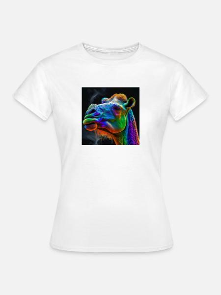 Farbiges Kamel, einzigartiges Design - Frauen T-Shirt - Weiß