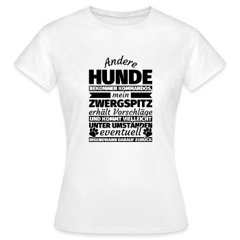 Zwergspitz Hund Geschenke - Frauen T-Shirt - Weiß - Vorne - AI Model Female 172 dark (172cm)