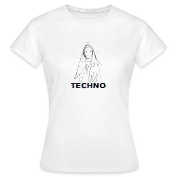 Techno Nonne - Dark Techno, Dark Minimal Techno - T-shirt Femme - blanc - Devant - AI Model Female 172 dark (172cm)