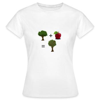 Pflanze + Apfel = Apfelbaum - Frauen T-Shirt - Weiß - Vorne - AI Model Female 172 dark (172cm)