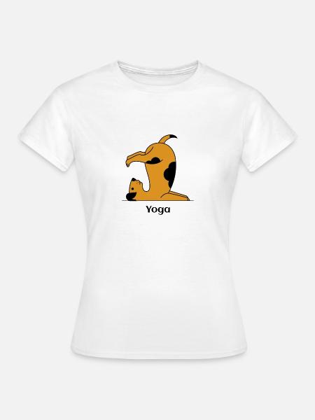Yoga Hund Yogamatte - Frauen T-Shirt - Weiß