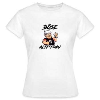 Böse alte Frau Totenkopf Damen Rockerin - Frauen T-Shirt - Weiß - Vorne - AI Model Female 172 dark (172cm)