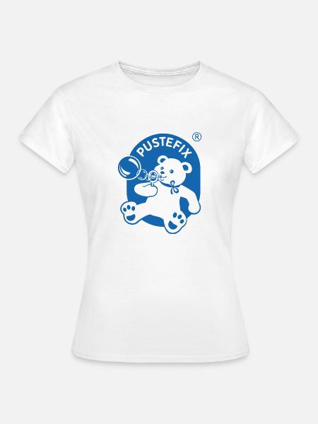PUSTEFIX LOGO blau - Frauen T-Shirt - Weiß
