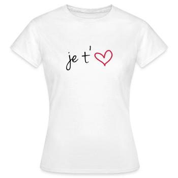 Je t'aime - T-shirt Femme - blanc - Devant - AI Model Female 172 dark (172cm)