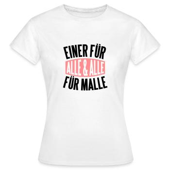 Mallorca: Einer für alle und alle für Malle - Frauen T-Shirt - Weiß - Vorne - AI Model Female 172 dark (172cm)