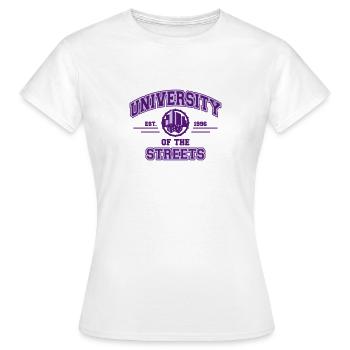 Street University - Women's T-Shirt - white - Front - AI Model Female 172 dark (172cm)
