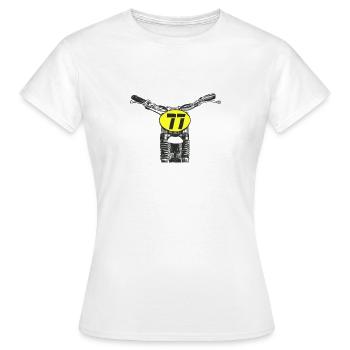 Oldschool Motocross - Frauen T-Shirt - Weiß - Vorne - AI Model Female 172 dark (172cm)