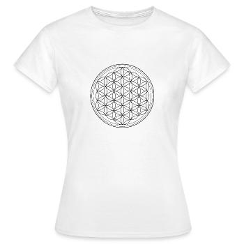Fleur de vie Symbole de protection de la fleur de vie - T-shirt Femme - blanc - Devant - AI Model Female 172 dark (172cm)