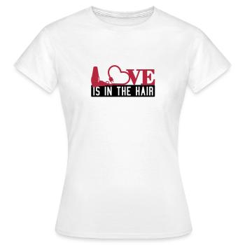 Love is in the hair (2c) - Frauen T-Shirt - Weiß - Vorne - AI Model Female 172 dark (172cm)