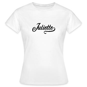 Juliette - Prénom - T-shirt Femme - blanc - Devant - AI Model Female 172 dark (172cm)
