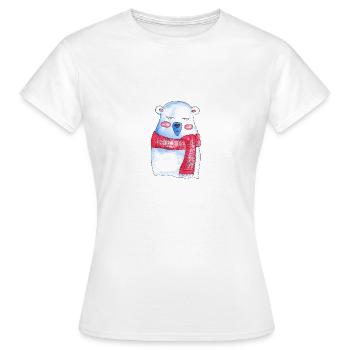 Winter Bear / Snow Bear - X Mas & Imprimé de Noël - T-shirt Femme - blanc - Devant - AI Model Female 172 dark (172cm)