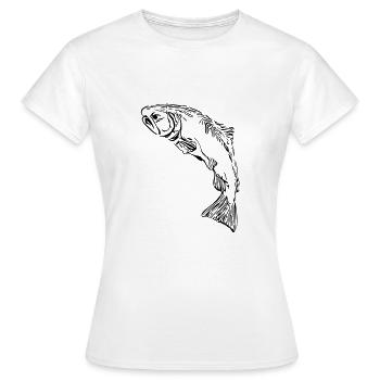 Lachs - Frauen T-Shirt - Weiß - Vorne - AI Model Female 172 dark (172cm)