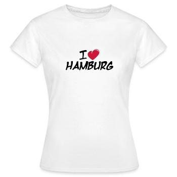 J'aime Hambourg / J'aime Hambourg - T-shirt Femme - blanc - Devant - AI Model Female 172 dark (172cm)
