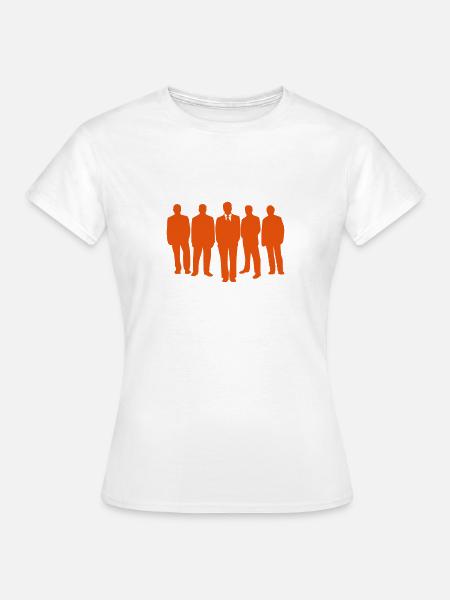 Männer Gruppe - Frauen T-Shirt - Weiß